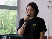 来賓・水泳教室講師として 中村 真衣氏(シドニー五輪背泳ぎ銀メダリスト)