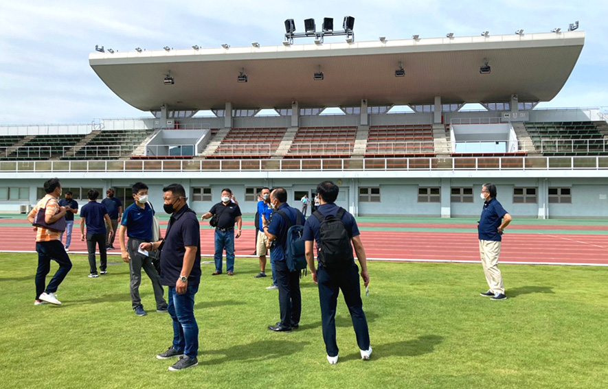 田村市陸上競技場の見学