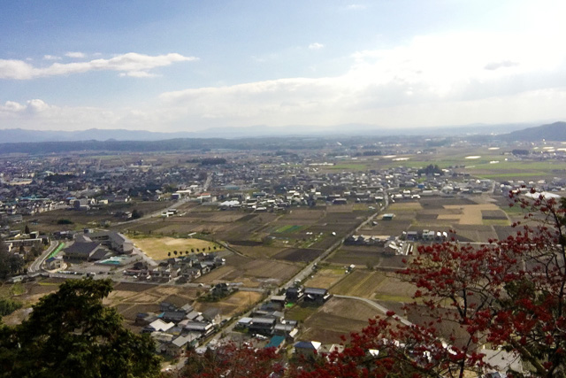 太郎坊宮から、市内を一望できる