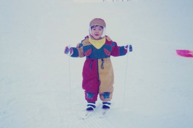 スキーを始めた頃（1歳半頃）