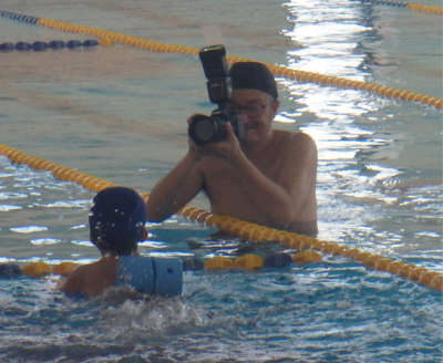 カメラの前でちゃんと泳げるかな？