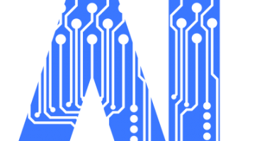 基盤のデザインをあしらった、AIのイメージロゴ