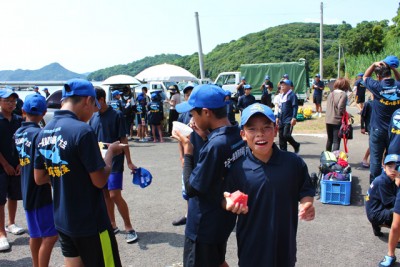 長島町にゴールした後の軽食