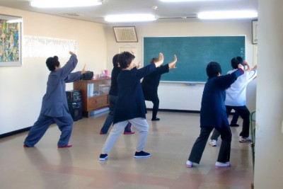 太極拳の練習中