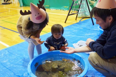 「みにみに水族館」小さな小さな移動水族館。興味津々！　だけど ちょっとコワい？