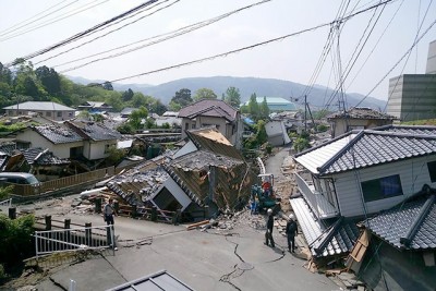 「熊本地震」で倒壊した家屋