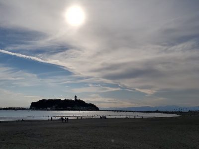 片瀬東浜海水浴場から見た江ノ島