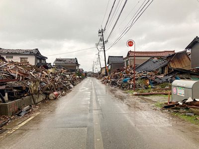 珠洲市を通ったときの光景