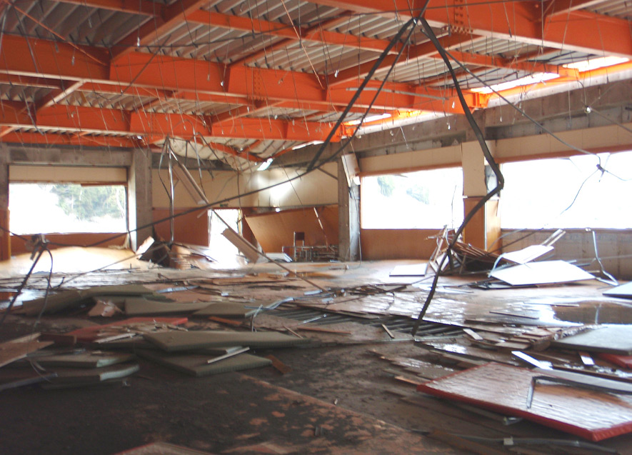 津波が襲った2F武道場