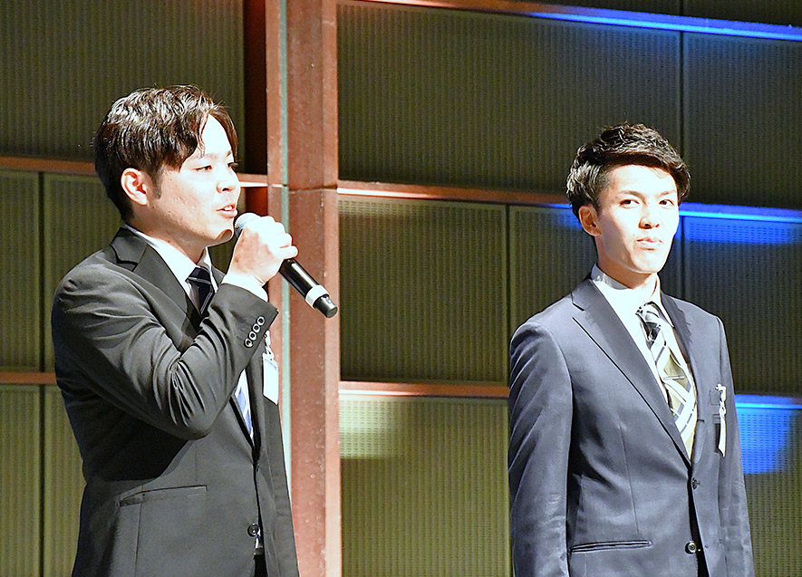 自治体派遣研修生の紹介
左：芝田 進之助（鹿児島県天城町より出向）
右：小笠原 航洋（北海道滝川市より出向）
