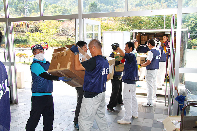 2016年熊本地震でのB&G指導員 ボランティア派遣の様子