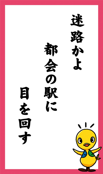 迷路かよ　都会の駅に　目を回す